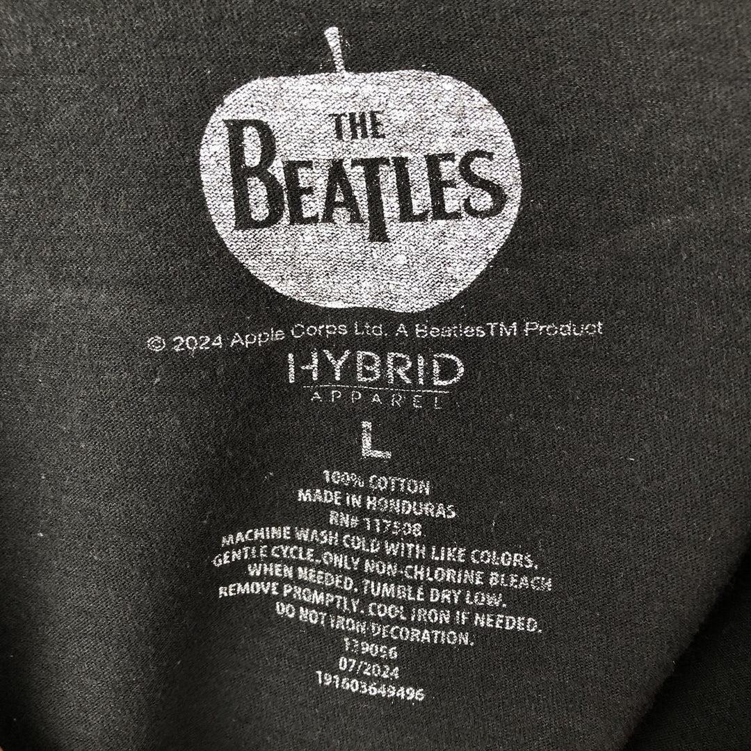 THE BEATLES Band T-shirt, Men's L size cotton black type Vintage Second Hand