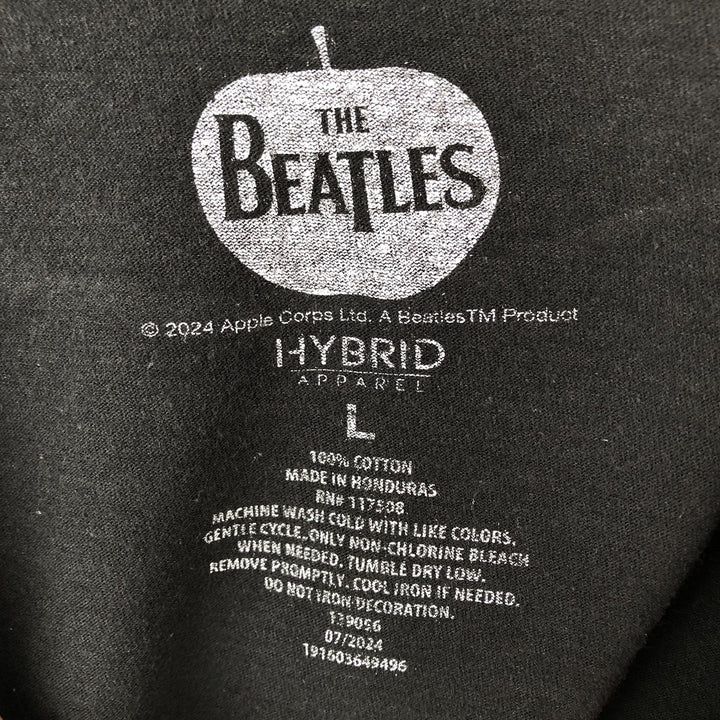 THE BEATLES Band T-shirt, Men's L size cotton black type Vintage Second Hand