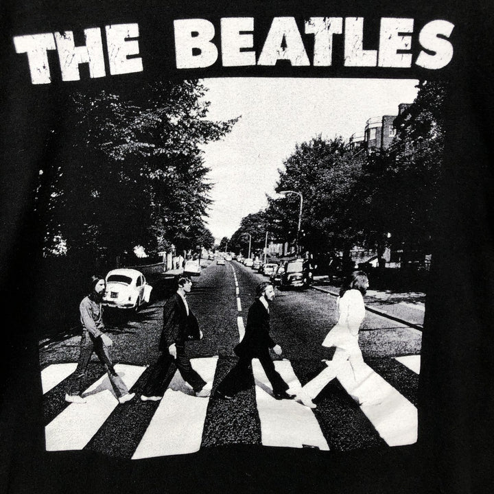 THE BEATLES Band T-shirt, Men's L size cotton black type Vintage Second Hand