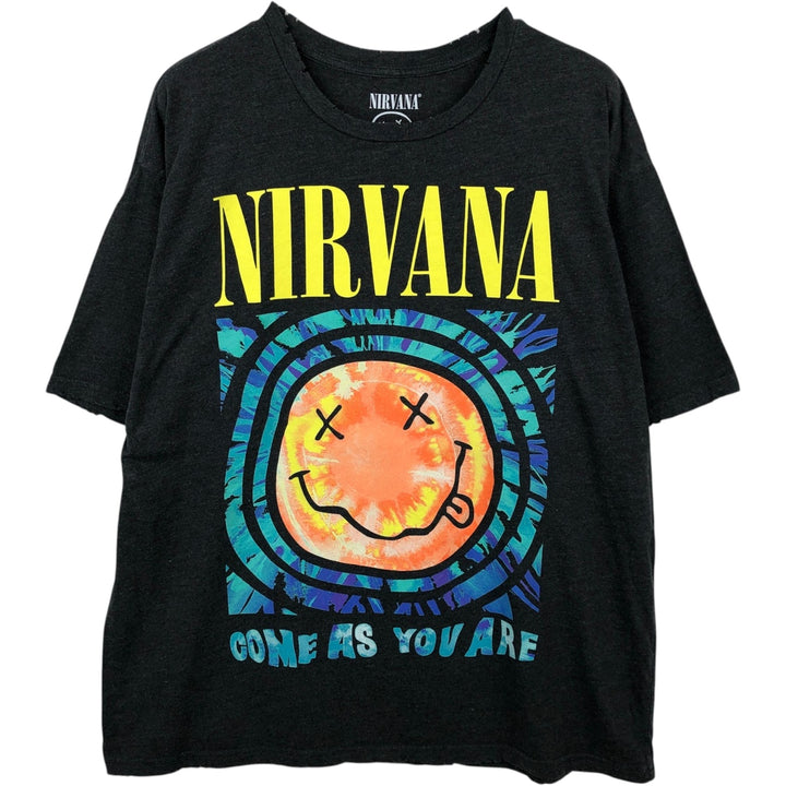 NIRVANA Nirvana Band T-shirt, Band T, Men's M size cotton black type Vintage Second Hand