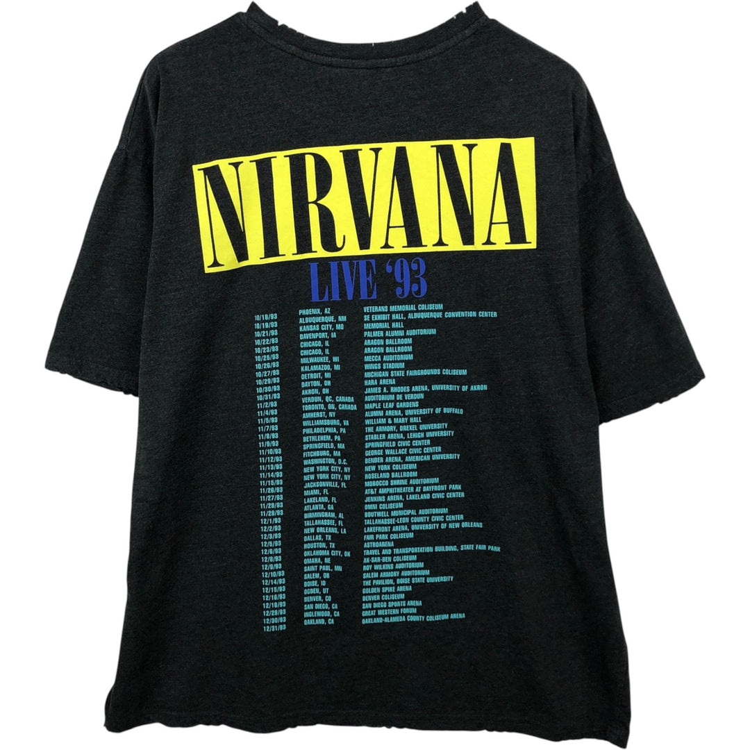 NIRVANA Nirvana Band T-shirt, Band T, Men's M size cotton black type Vintage Second Hand