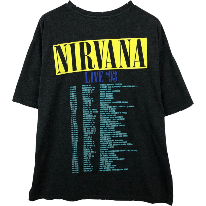 NIRVANA Nirvana Band T-shirt, Band T, Men's M size cotton black type Vintage Second Hand
