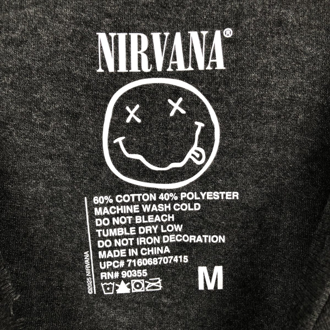 NIRVANA Nirvana Band T-shirt, Band T, Men's M size cotton black type Vintage Second Hand