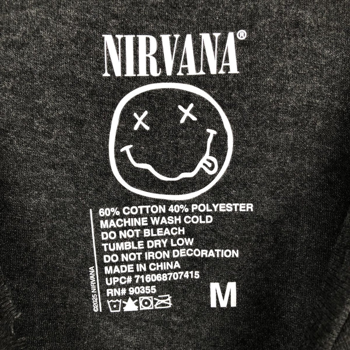 NIRVANA Nirvana Band T-shirt, Band T, Men's M size cotton black type Vintage Second Hand
