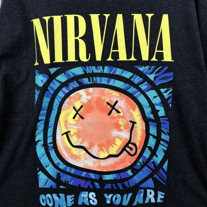 NIRVANA Nirvana Band T-shirt, Band T, Men's M size cotton black type Vintage Second Hand
