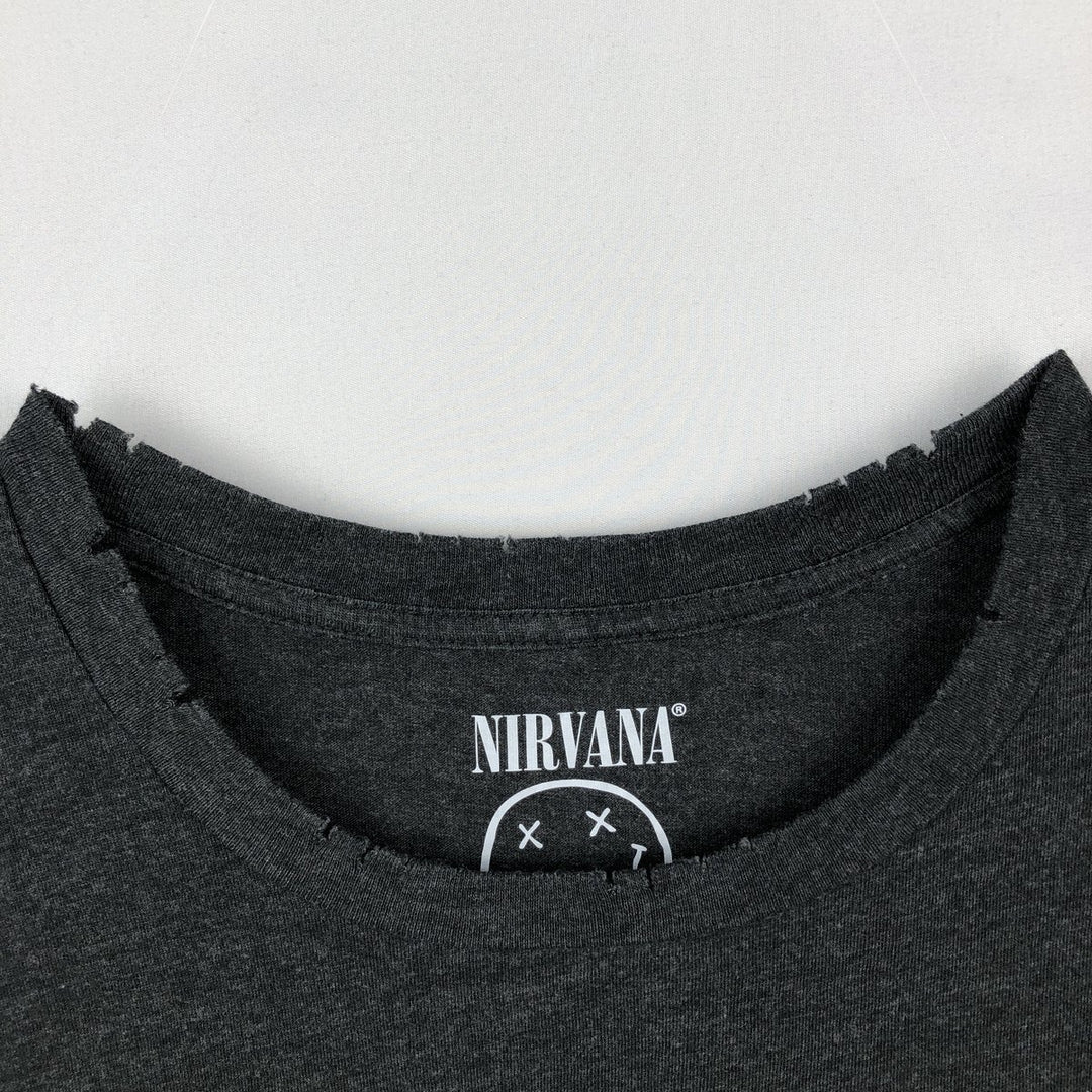 NIRVANA Nirvana Band T-shirt, Band T, Men's M size cotton black type Vintage Second Hand