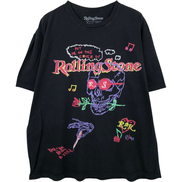The Rolling Stones Band T-shirt, Men's XL cotton black type Vintage Second Hand