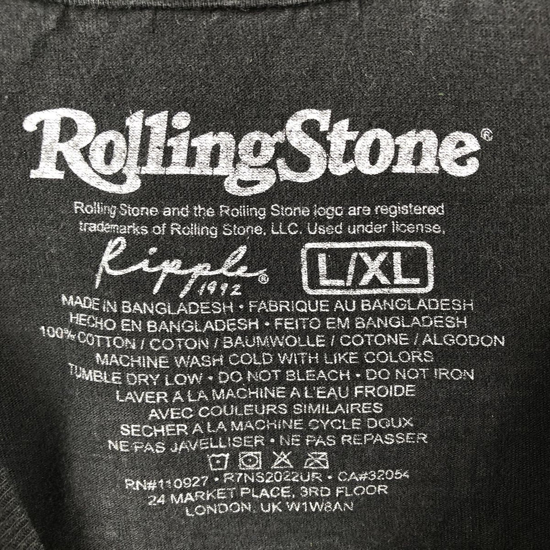 The Rolling Stones Band T-shirt, Men's XL cotton black type Vintage Second Hand