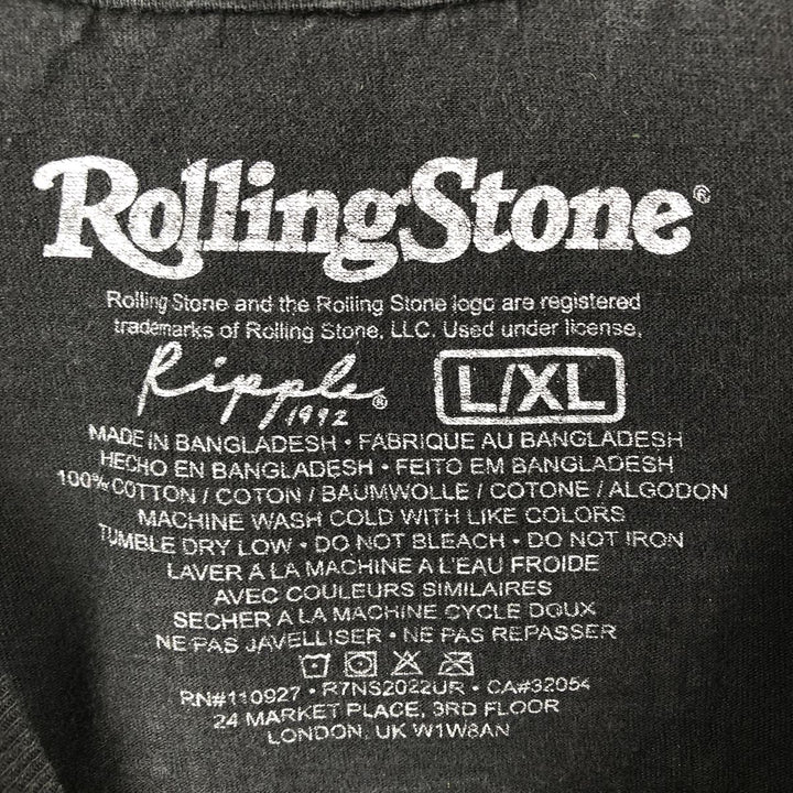 The Rolling Stones Band T-shirt, Men's XL cotton black type Vintage Second Hand