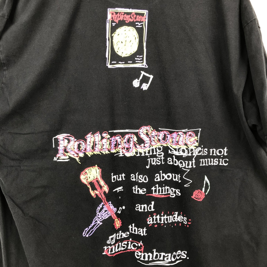 The Rolling Stones Band T-shirt, Men's XL cotton black type Vintage Second Hand