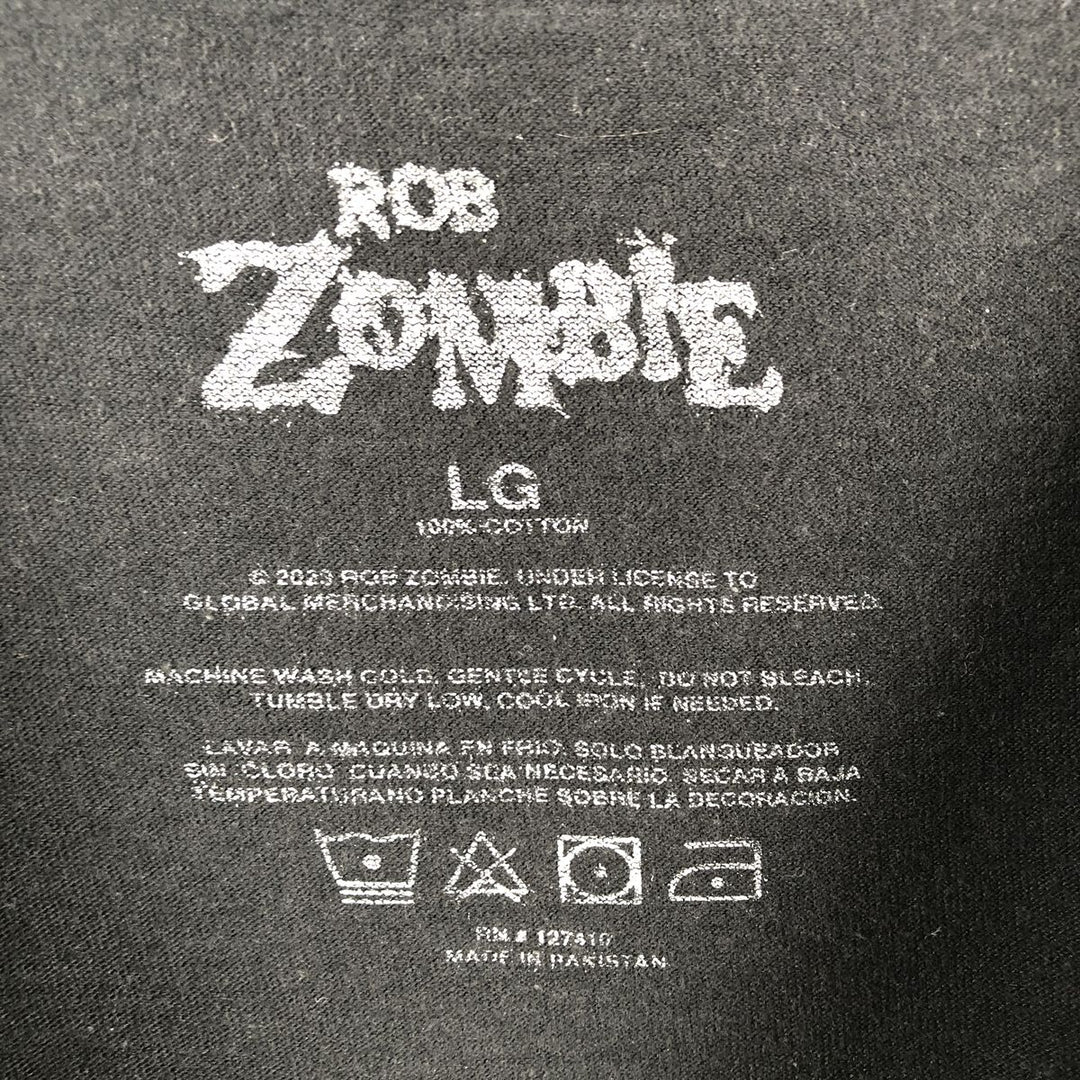 Rob Zombie Rob Zombie Band T-shirt Band T Men's L size cotton black type Vintage Second Hand