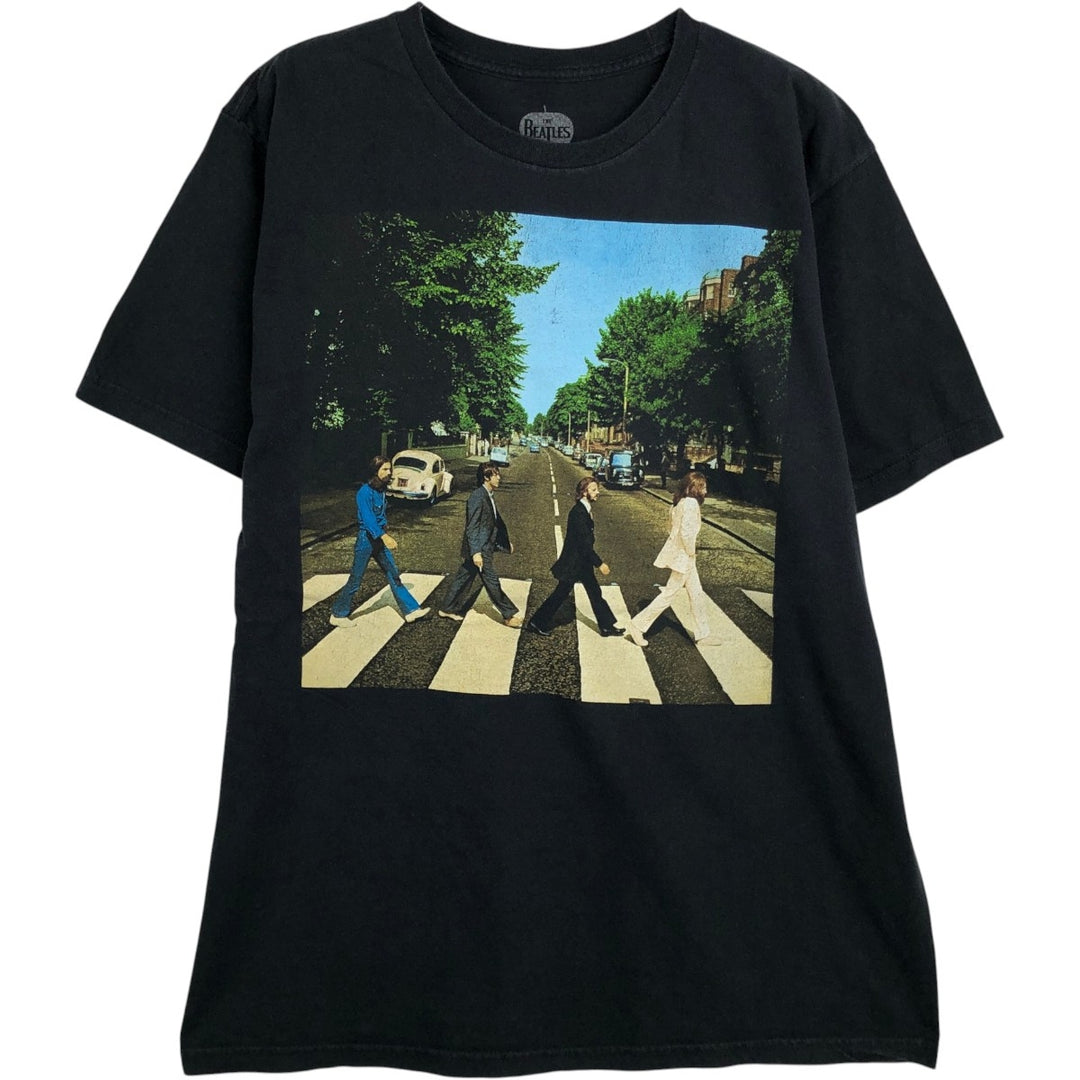 THE BEATLES Band T-shirt, Band T, Men's XL size cotton black type Vintage Second Hand
