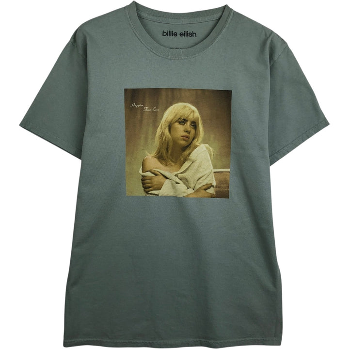BILLIE EILISH Billie Eilish Band T-shirt Band T Men's M size cotton Blue type light blue Vintage Second Hand