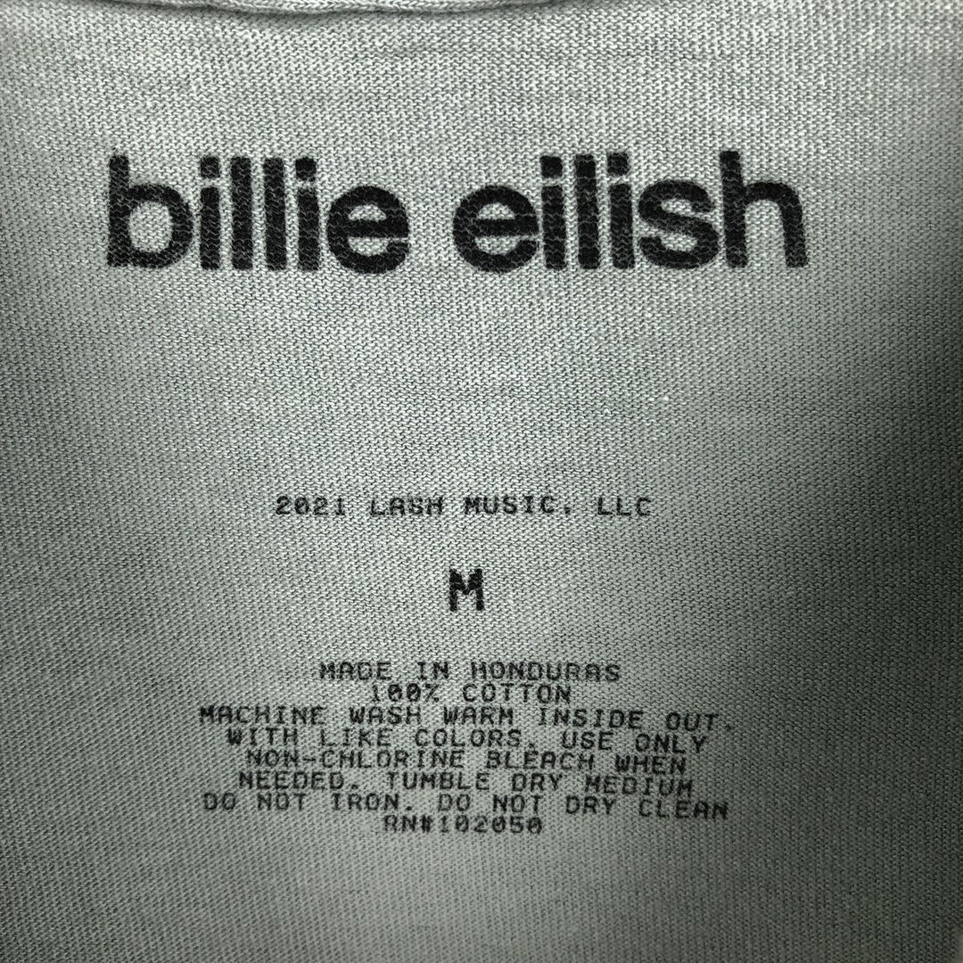 BILLIE EILISH Billie Eilish Band T-shirt Band T Men's M size cotton Blue type light blue Vintage Second Hand