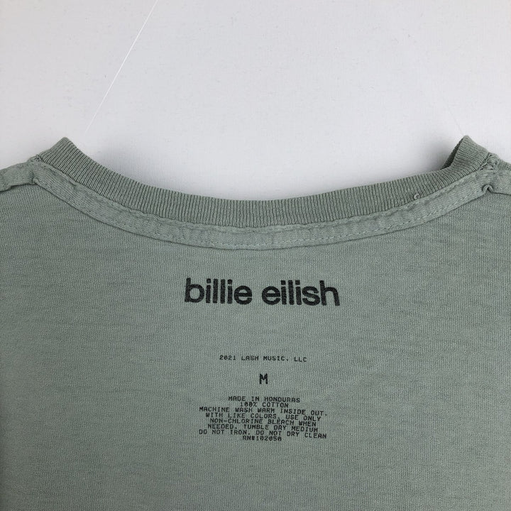 BILLIE EILISH Billie Eilish Band T-shirt Band T Men's M size cotton Blue type light blue Vintage Second Hand