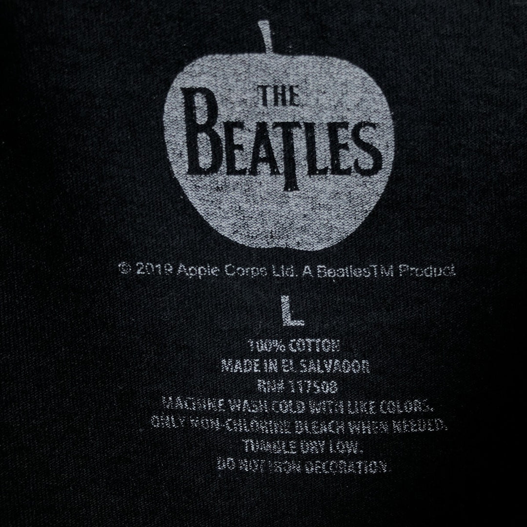 THE BEATLES Band T-shirt, Men's L size cotton black type Vintage Second Hand