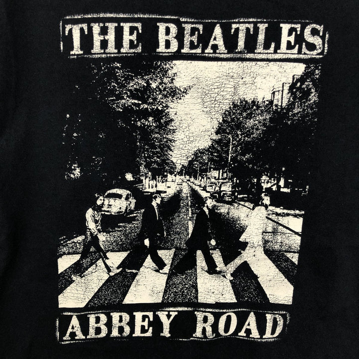 THE BEATLES Band T-shirt, Men's L size cotton black type Vintage Second Hand