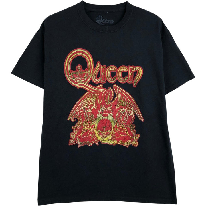 QUEEN Band T-shirt, Men's M size cotton black type Vintage Second Hand