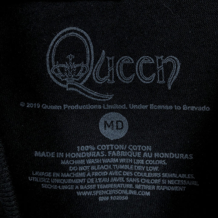 QUEEN Band T-shirt, Men's M size cotton black type Vintage Second Hand