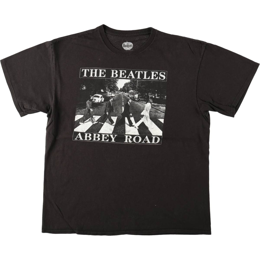 THE BEATLES Band T-shirt, Band T, Men's XL size cotton black type Vintage Second Hand