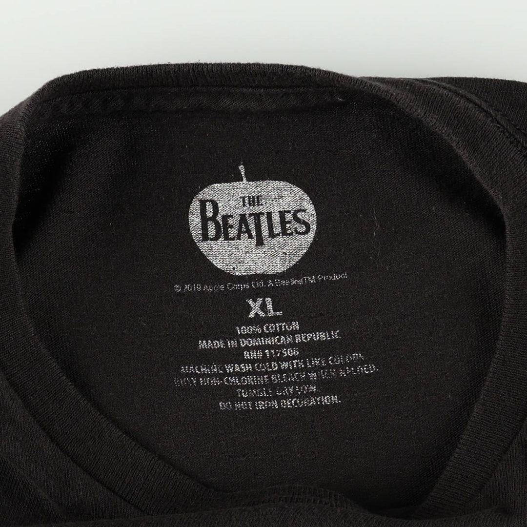 THE BEATLES Band T-shirt, Band T, Men's XL size cotton black type Vintage Second Hand