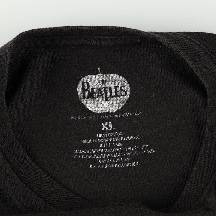 THE BEATLES Band T-shirt, Band T, Men's XL size cotton black type Vintage Second Hand