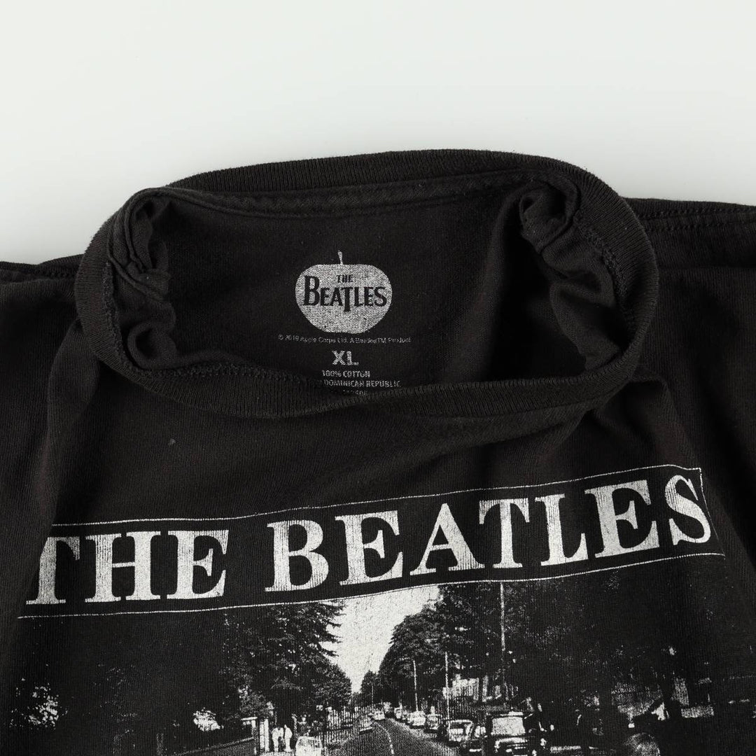 THE BEATLES Band T-shirt, Band T, Men's XL size cotton black type Vintage Second Hand