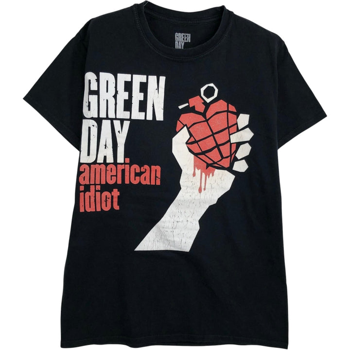 GREEN DAY band t-shirt, made in the UK, men's size XL equivalent. cotton black type Vintage Second Hand