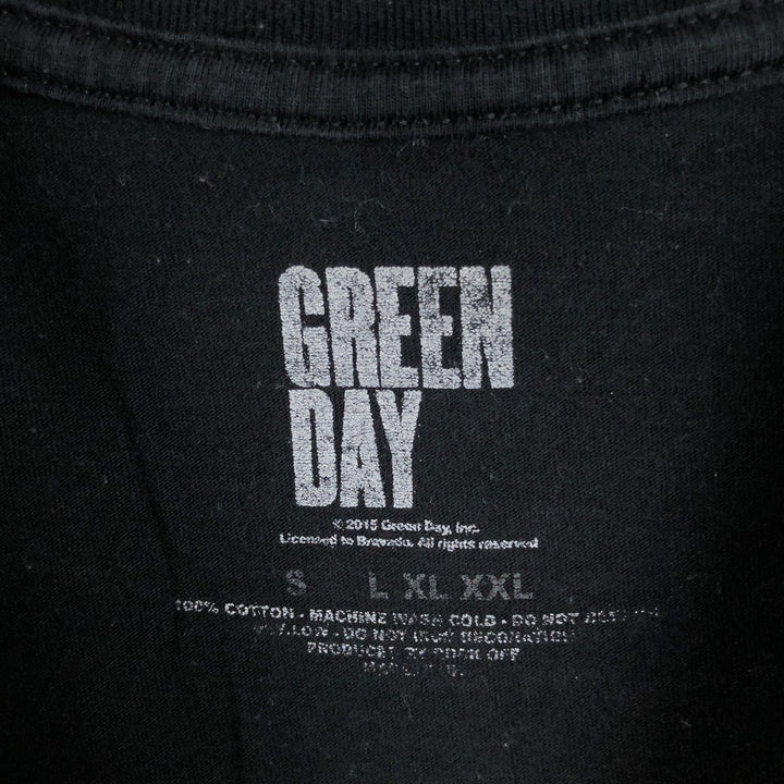 GREEN DAY band t-shirt, made in the UK, men's size XL equivalent. cotton black type Vintage Second Hand