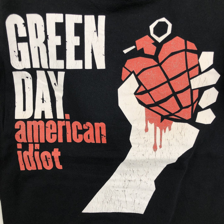 GREEN DAY band t-shirt, made in the UK, men's size XL equivalent. cotton black type Vintage Second Hand