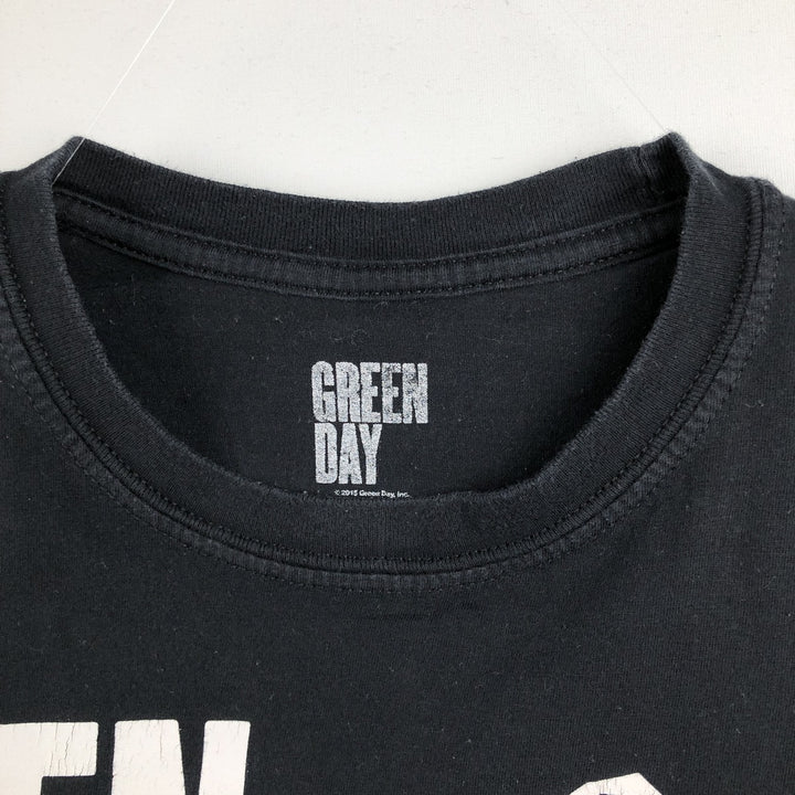 GREEN DAY band t-shirt, made in the UK, men's size XL equivalent. cotton black type Vintage Second Hand