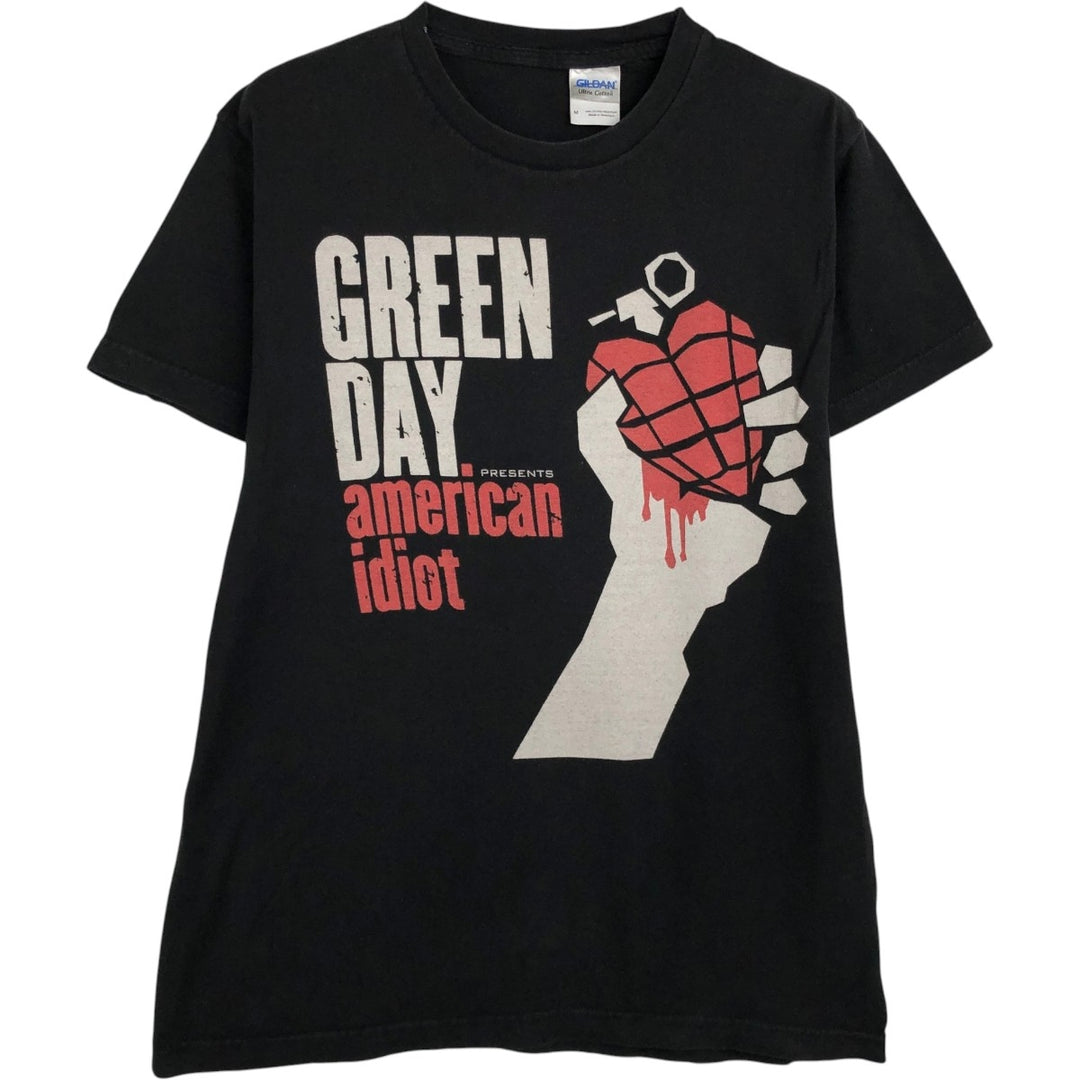 Gildan GREEN DAY Band T-Shirt, Men's Size Medium cotton black type Vintage Second Hand