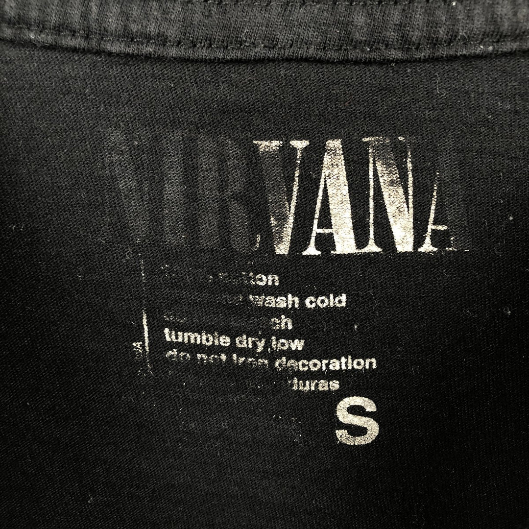 NIRVANA Nirvana Band T-shirt, Band T, Men's S size cotton black type Vintage Second Hand