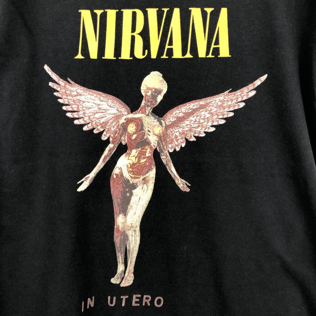 NIRVANA Nirvana Band T-shirt, Band T, Men's S size cotton black type Vintage Second Hand