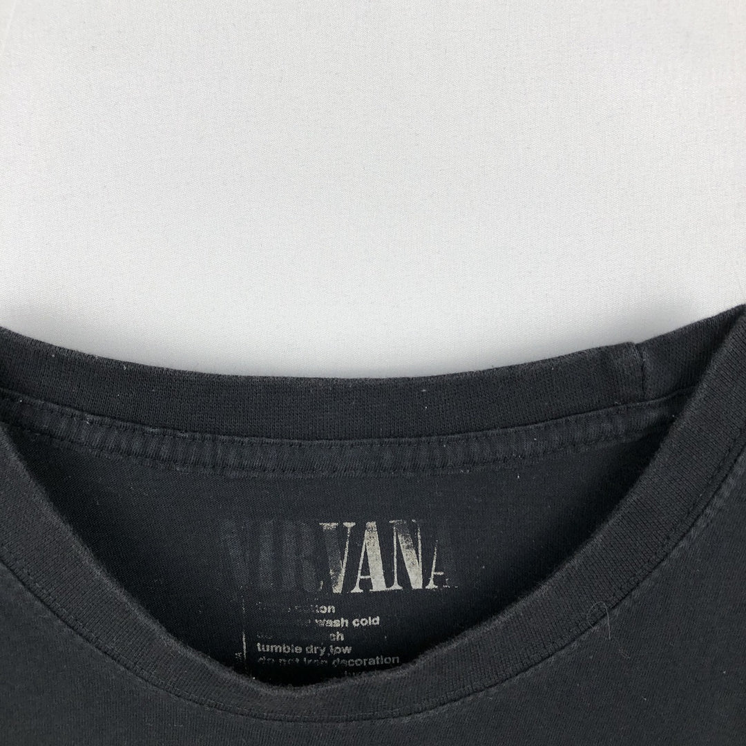 NIRVANA Nirvana Band T-shirt, Band T, Men's S size cotton black type Vintage Second Hand