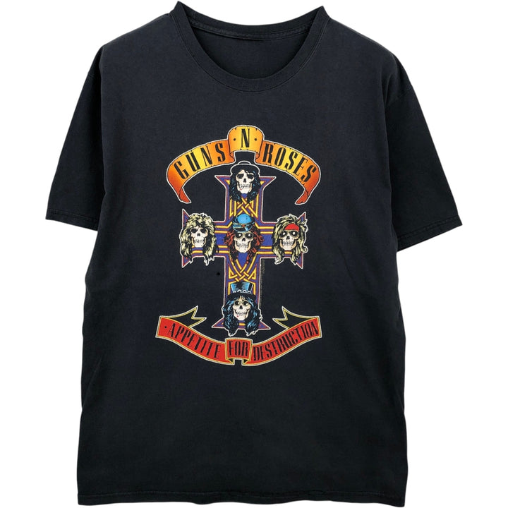 Guns N' Roses Skull Pattern Shirt (Men's Size M) unclear black type Vintage Second Hand