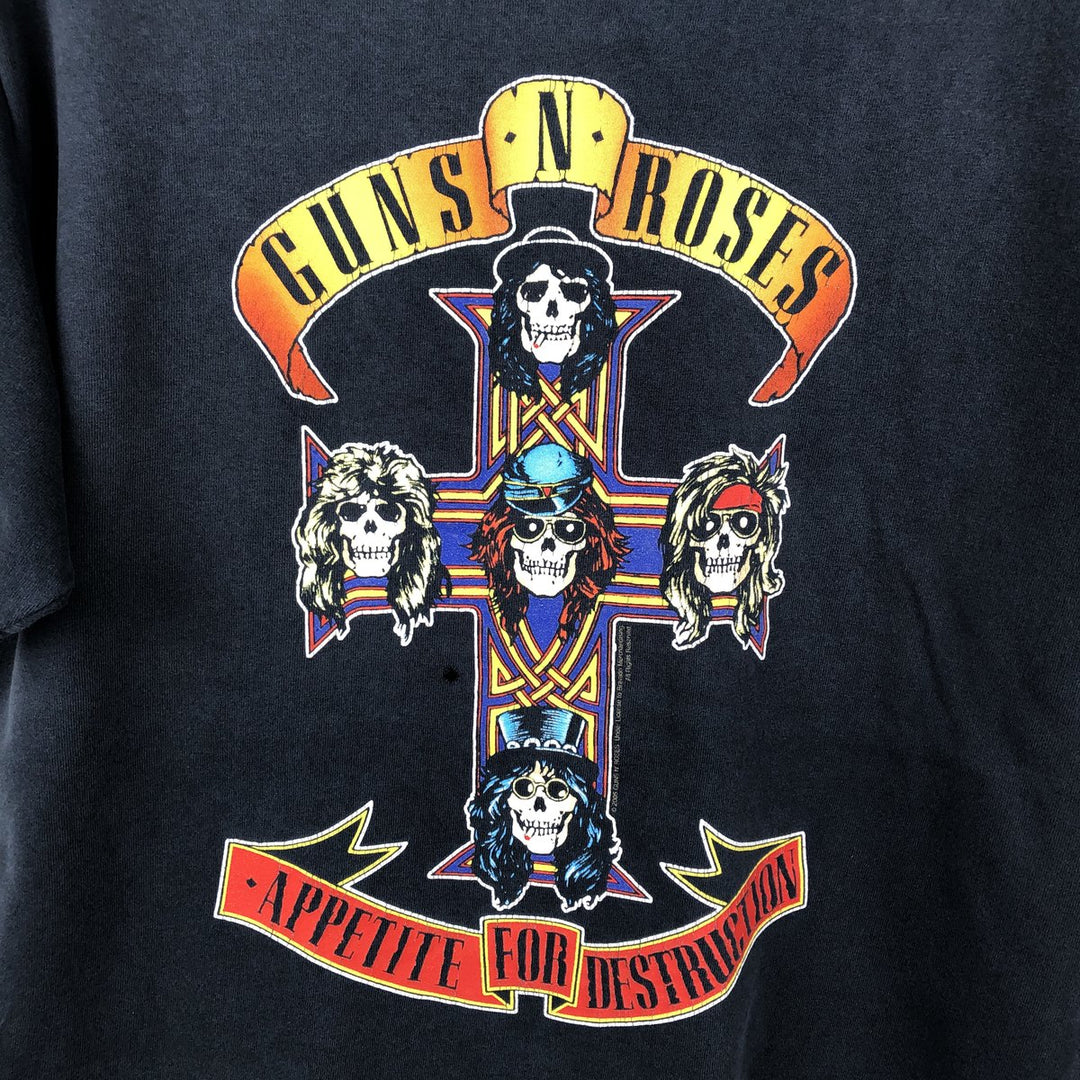 Guns N' Roses Skull Pattern Shirt (Men's Size M) unclear black type Vintage Second Hand