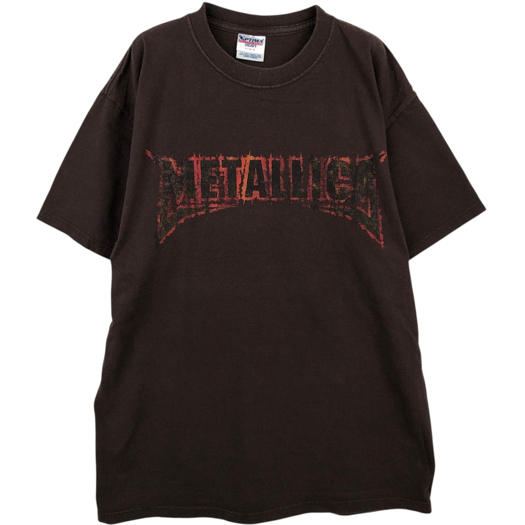 Optima Metallica Band T-Shirt (Men's Size L) cotton brown type Vintage Second Hand