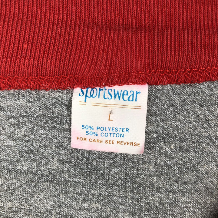 Sportswear Ringer T-Shirt, Made in USA, Men's Size L (approx.), Vintage polyester gray type Vintage Second Hand