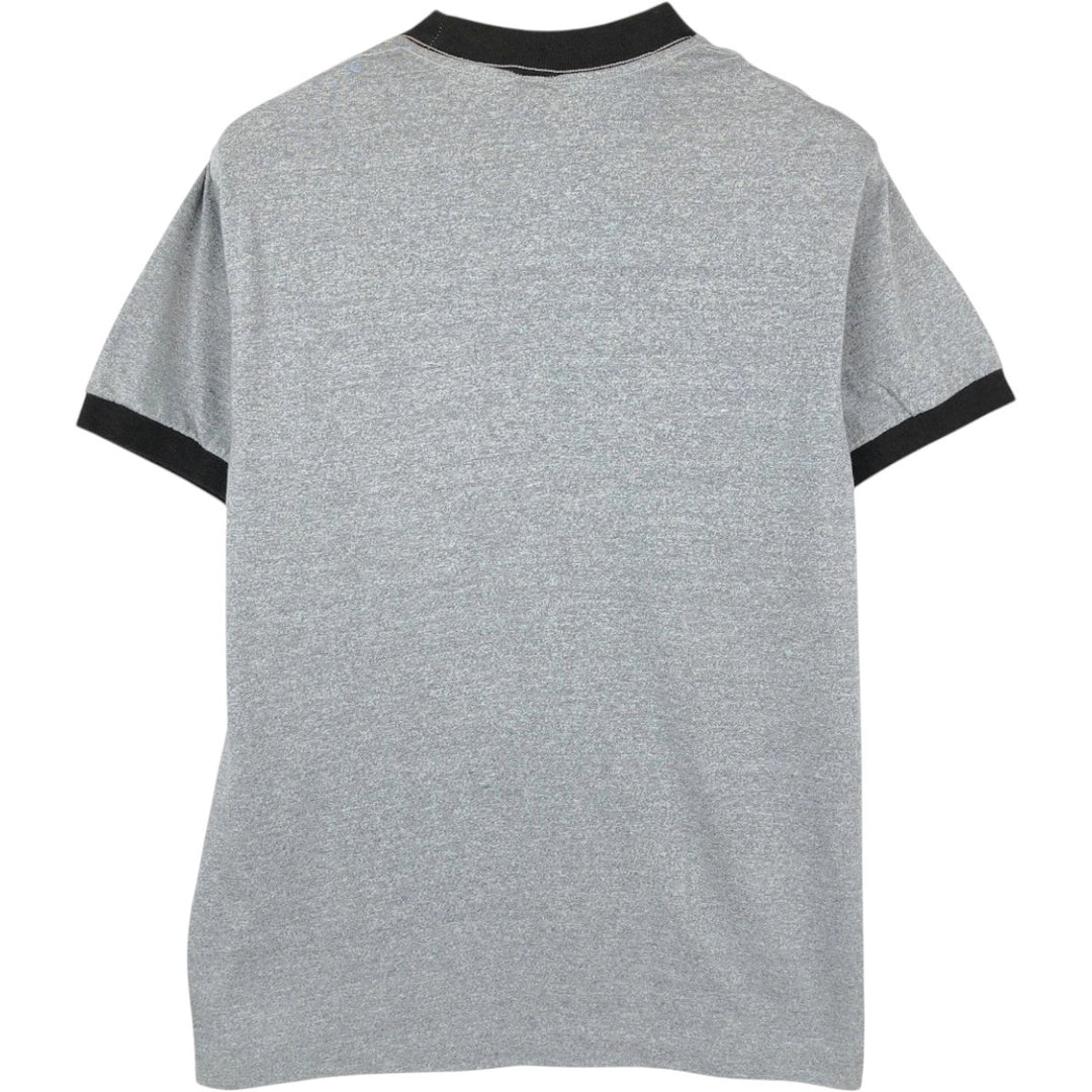 Anvil Donkey Print Ringer T-Shirt, Made in USA, Men's Size L polyester gray type Vintage Second Hand