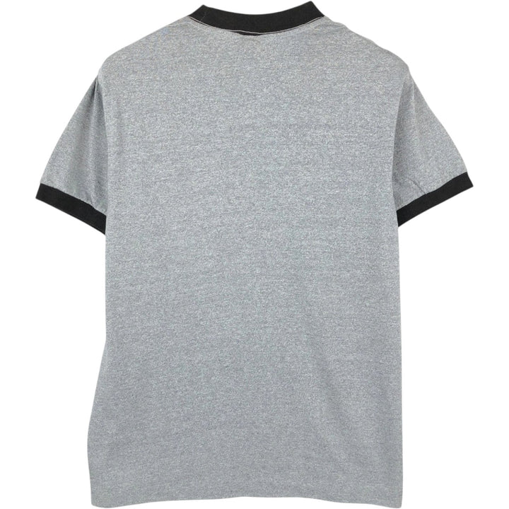 Anvil Donkey Print Ringer T-Shirt, Made in USA, Men's Size L polyester gray type Vintage Second Hand