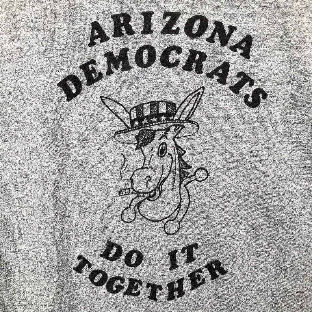 Anvil Donkey Print Ringer T-Shirt, Made in USA, Men's Size L polyester gray type Vintage Second Hand
