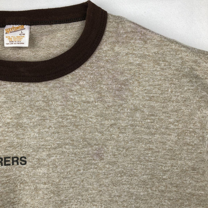 90'S Sportswear Ringer T-Shirt, Made in USA, Men's Size L (Equivalent), Vintage polyester brown type Vintage Second Hand