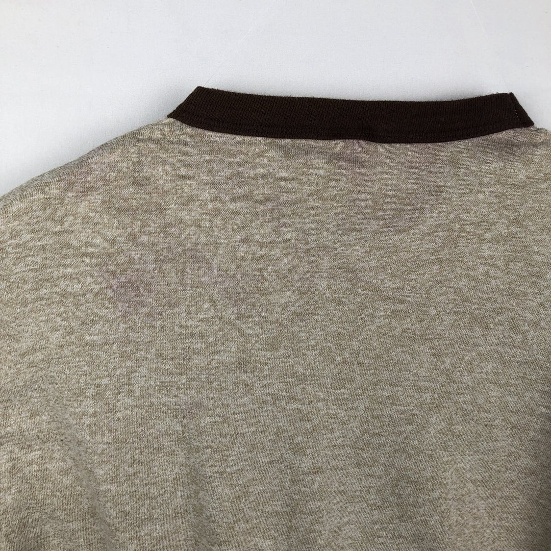 90'S Sportswear Ringer T-Shirt, Made in USA, Men's Size L (Equivalent), Vintage polyester brown type Vintage Second Hand