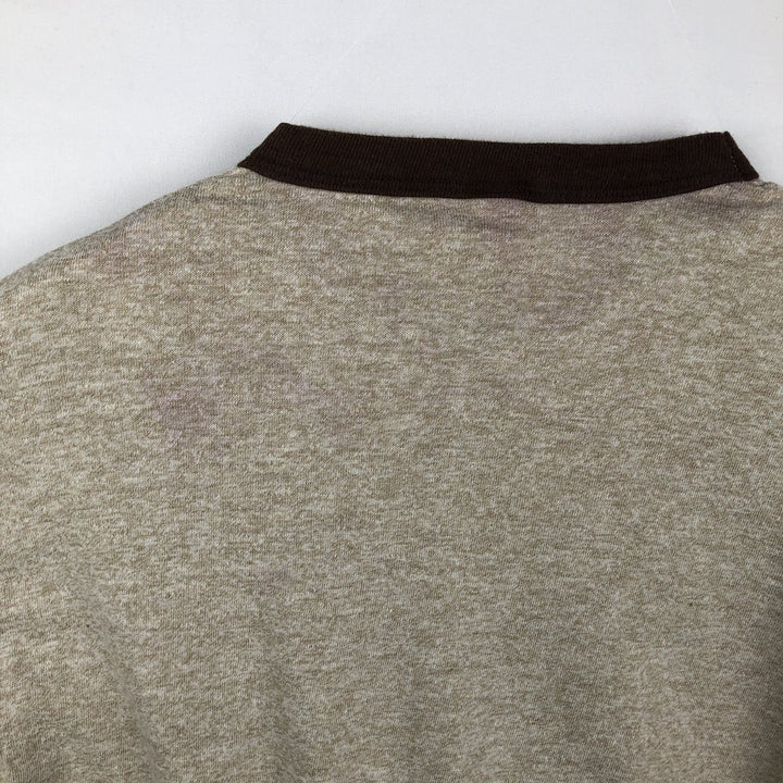 90'S Sportswear Ringer T-Shirt, Made in USA, Men's Size L (Equivalent), Vintage polyester brown type Vintage Second Hand