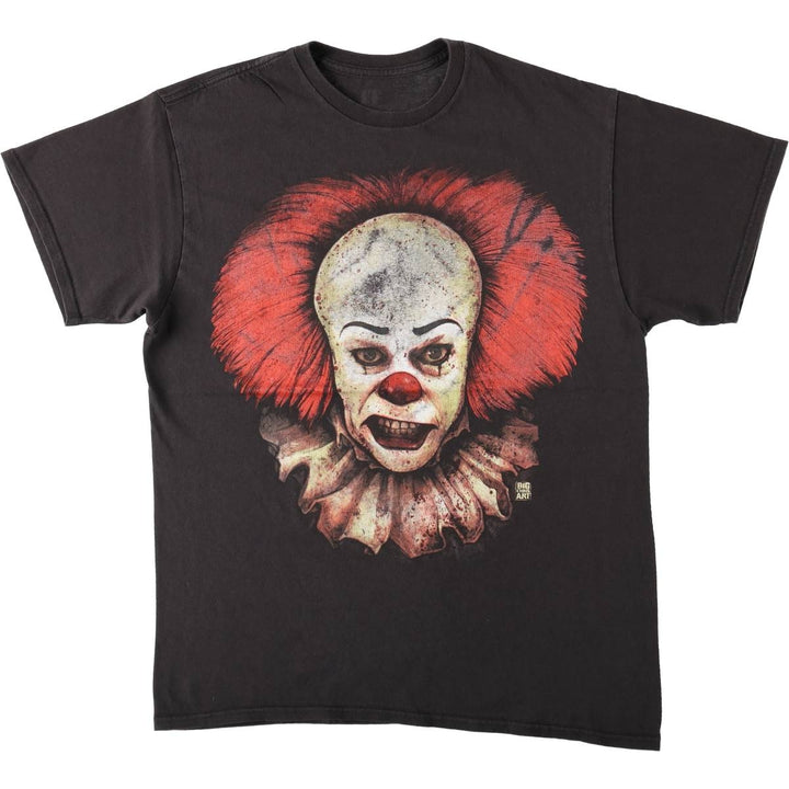 IT (It) Print Movie T-Shirt, Men's Size L unclear black type Vintage Second Hand