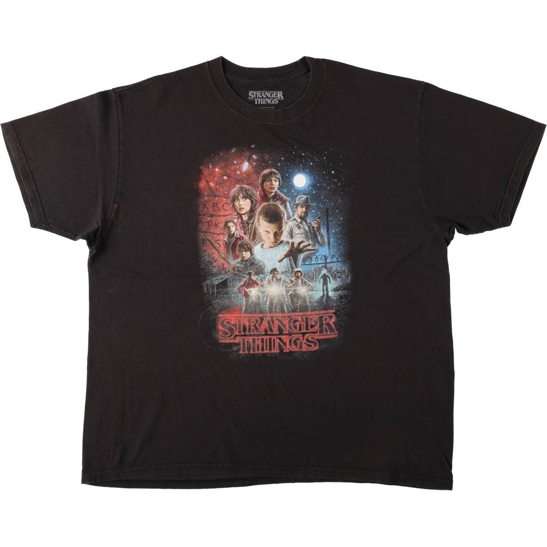 STRANGER THINGS Stranger Things Movie T-shirt Men's XL size cotton black type Vintage Second Hand