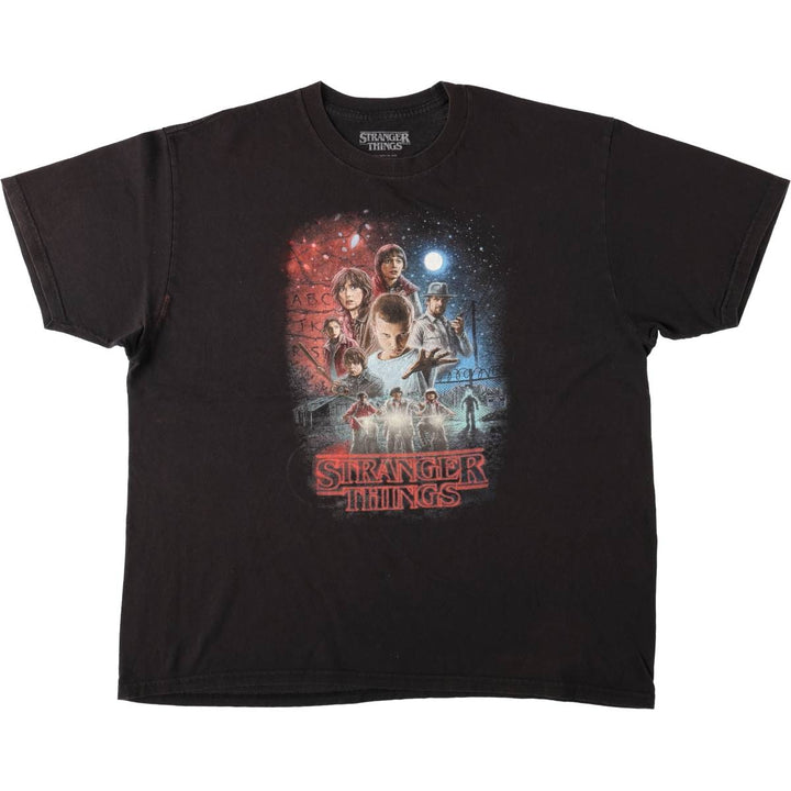 STRANGER THINGS Stranger Things Movie T-shirt Men's XL size cotton black type Vintage Second Hand