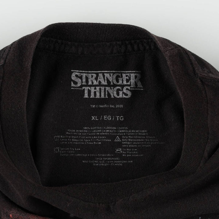 STRANGER THINGS Stranger Things Movie T-shirt Men's XL size cotton black type Vintage Second Hand
