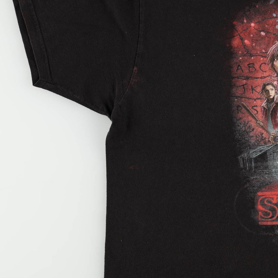 STRANGER THINGS Stranger Things Movie T-shirt Men's XL size cotton black type Vintage Second Hand